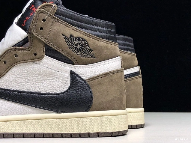 1st Kicks Shoes - High Scott x 100 Air 1 Travis CD4487 Retro Jordan OG 'Mocha' 0630